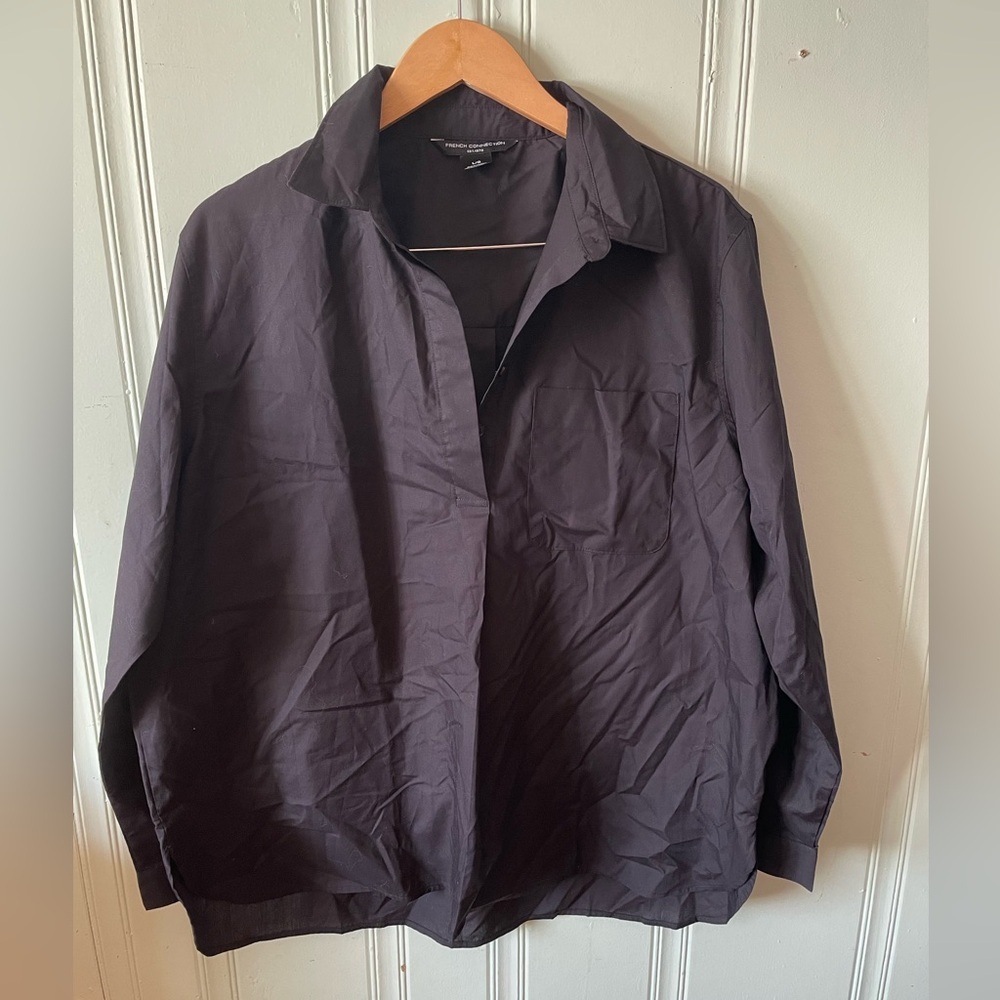 🔊 French Connection | Black Quarter Button Up Shirt